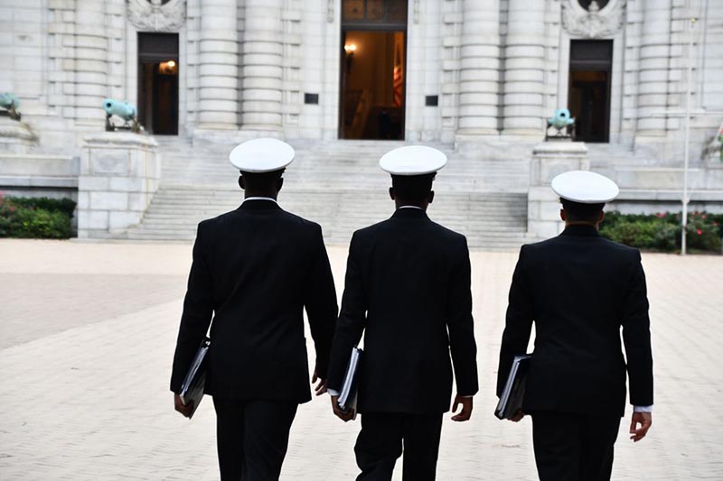 Navy men with their uniform