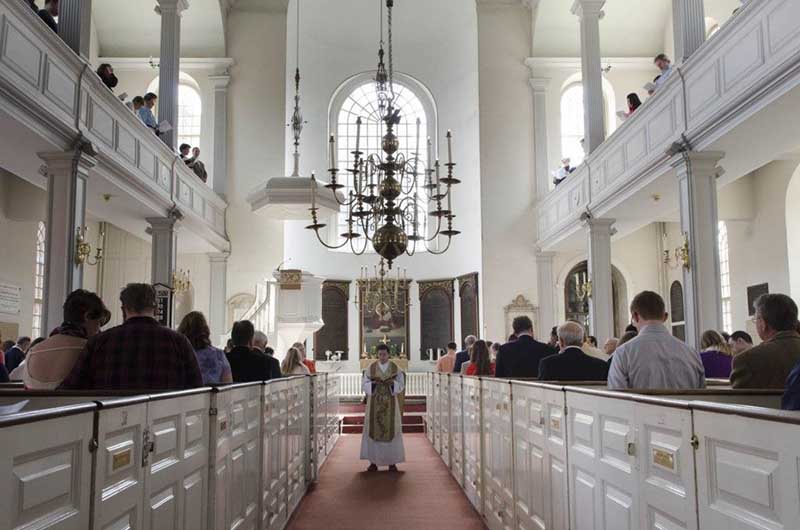 People meet old north church