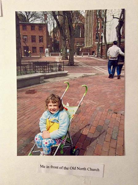 Kids in front of the old north church