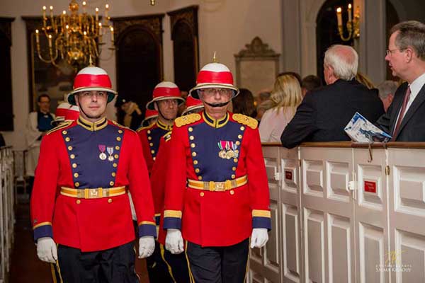 Redcoat re-enactors at the 242nd Lantern Ceremony