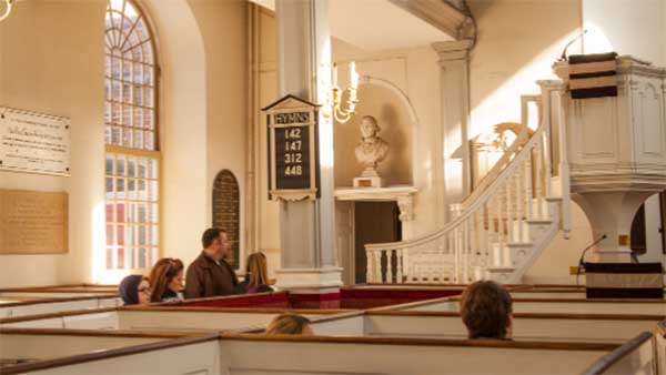 People in the church pews