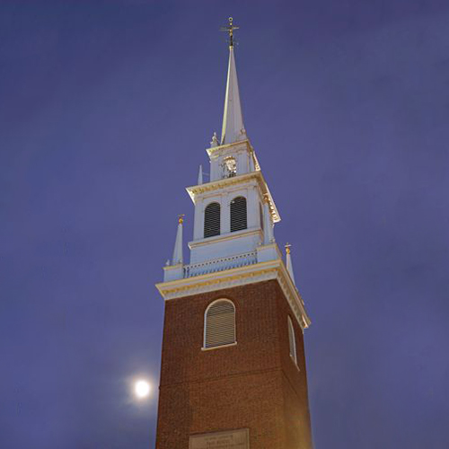 old north church steeple at night