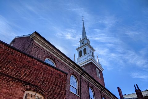 Dramatic photo of Old North Church.