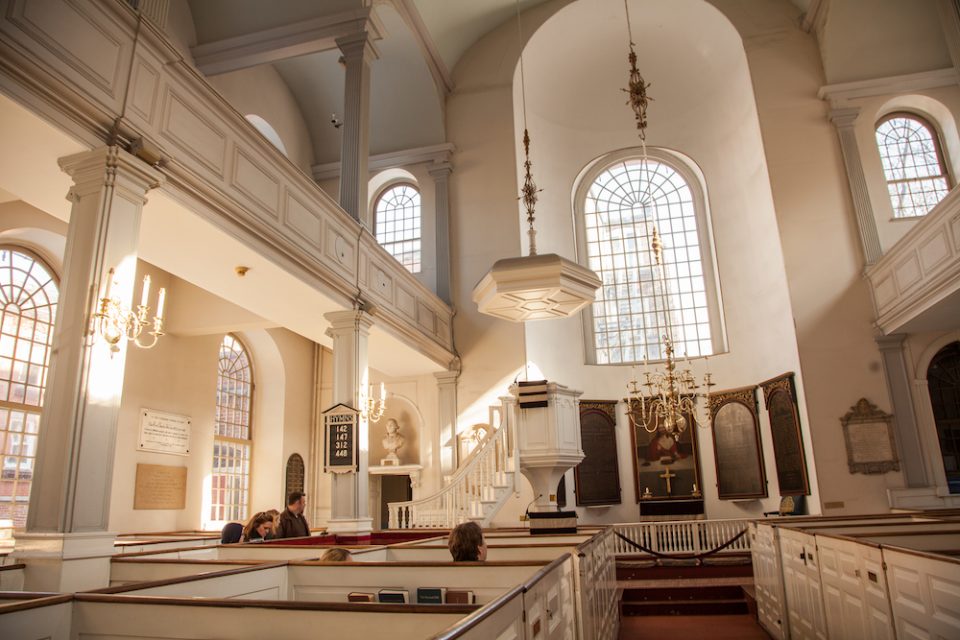 The inside of Old North Church.