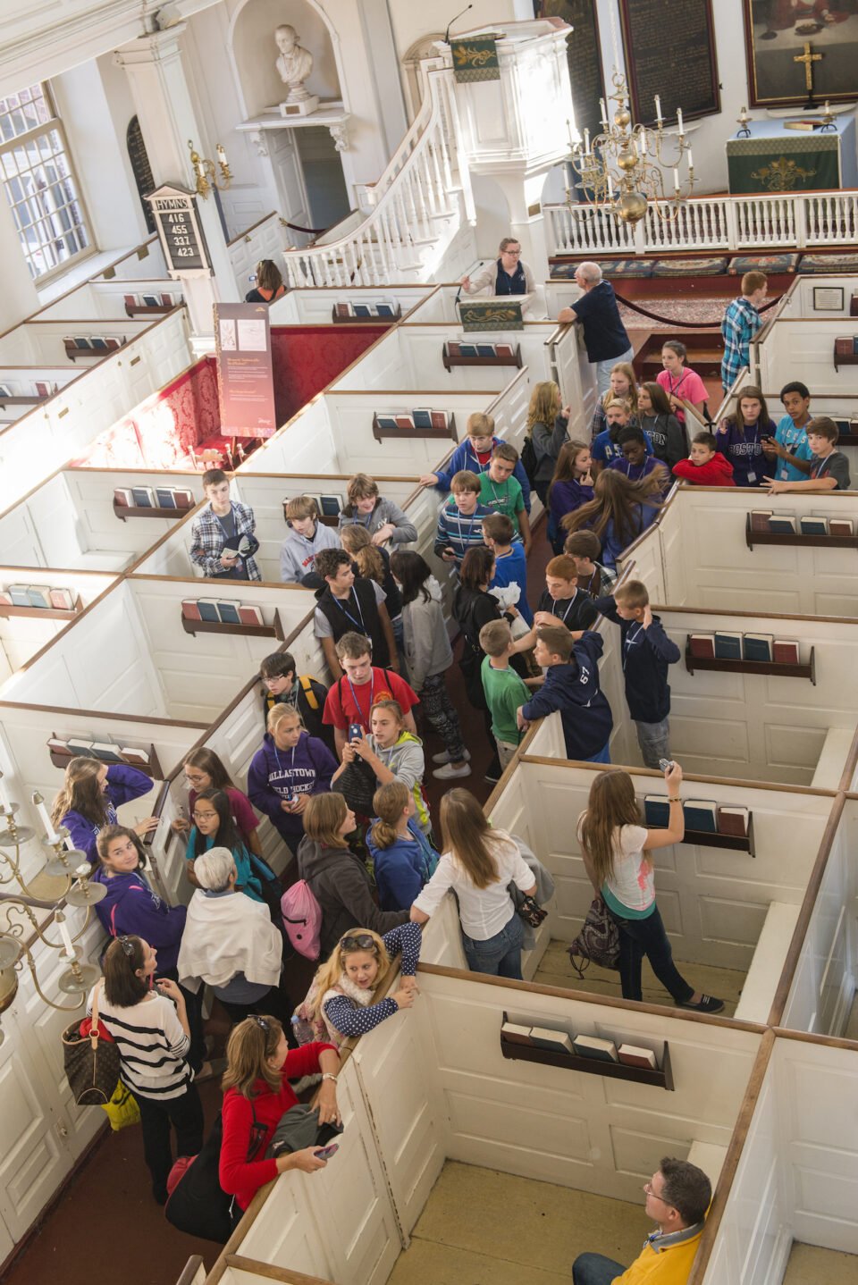 A school group at Old North Church