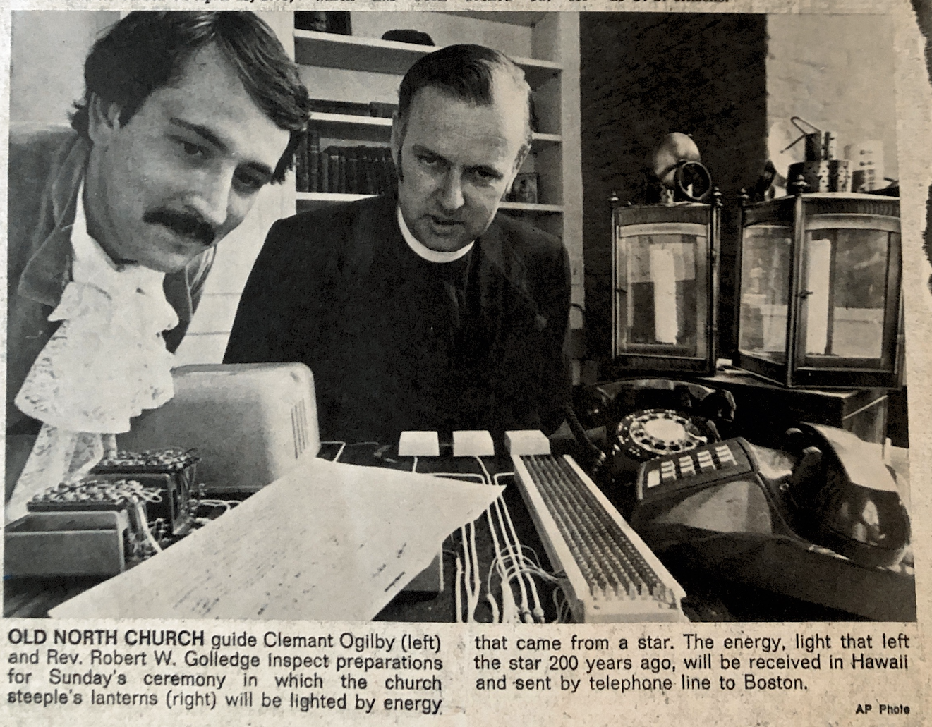 Clemant Ogilby and Rev. Robert Golledge in 1975