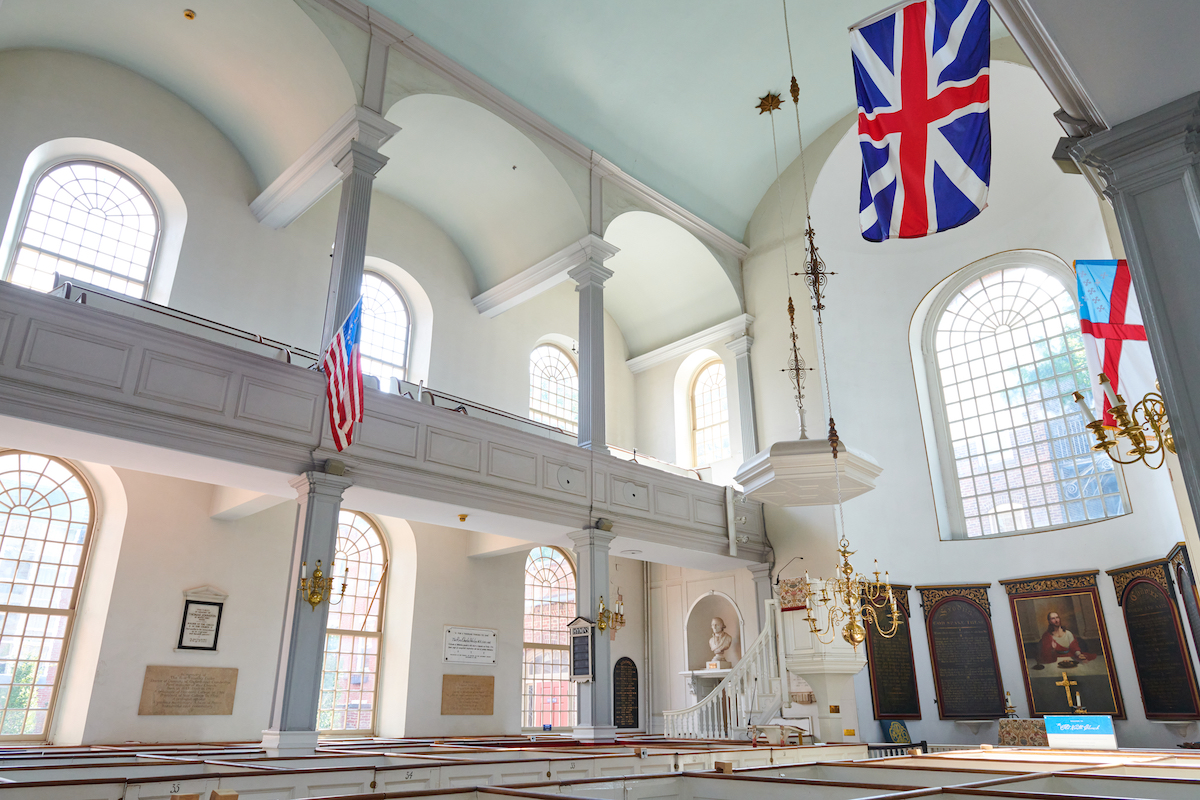 The sanctuary of the Old North Church.
